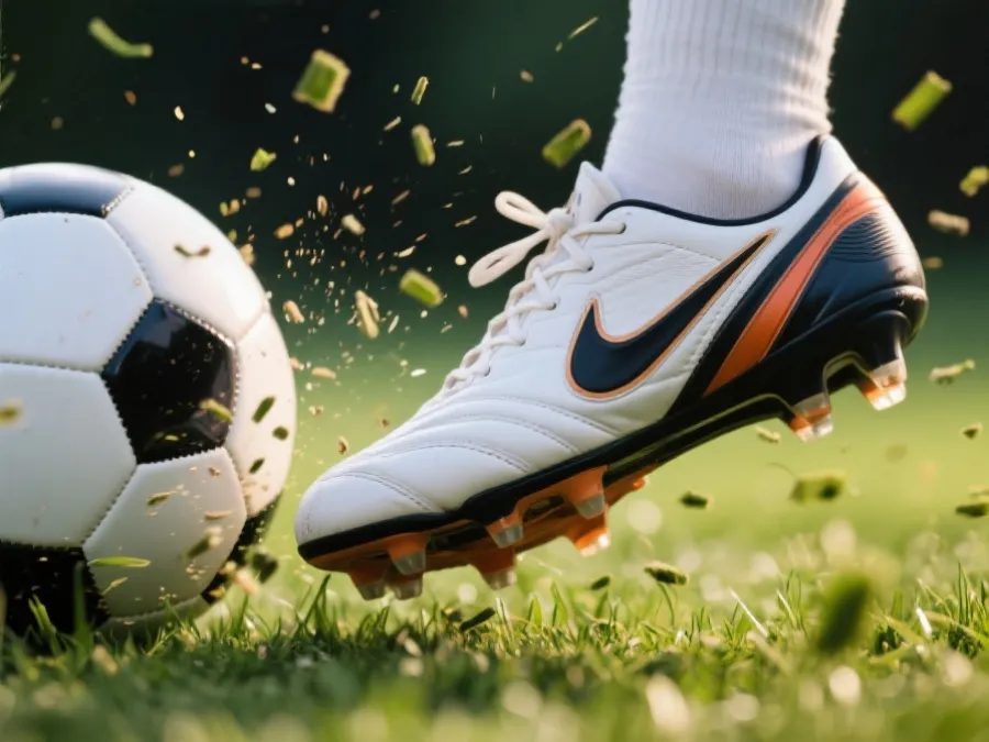 球鞋击球瞬间的画面示意